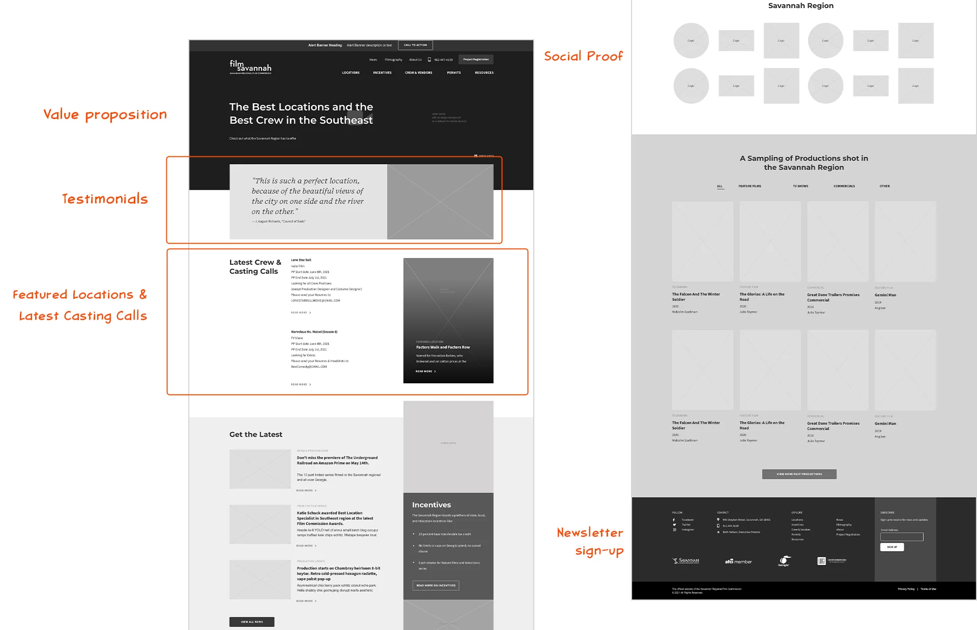 revised wireframes